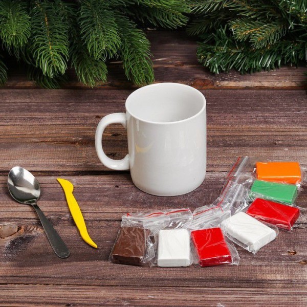 Pain D'épice maison W Santa Claus tasse DIY Kit, polymère argile Décoration, 300 ml, argile enfants, - Photo n°3
