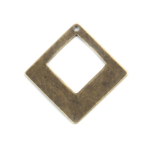 Pendentif métal losange bronze 30 mm x 2 - Photo n°2