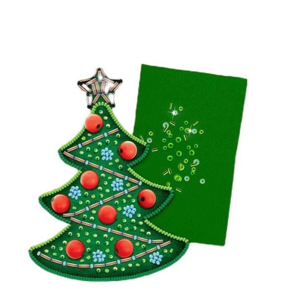 Ornement De Noël de feutre Diy Kit, De ensemble, Décoration, arbre, Animaux, Broderie, Perles