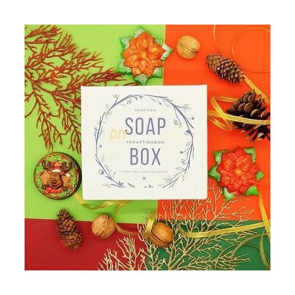 Kraftika Noël bricolage boîte à savon pour 2 kits de fabrication de savon avec Tutoriel vidéo inclus - Photo n°2