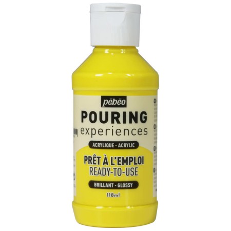Peinture Acrylique Pouring Pébéo - Jaune Primaire - 118 ml
