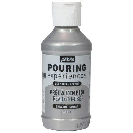 Peinture Acrylique Pouring Pébéo - Argent Métallique - 118 ml