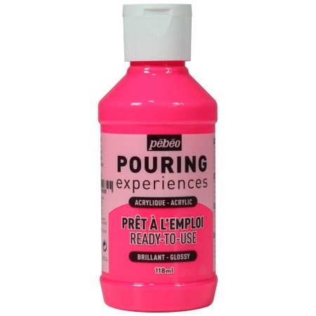Peinture Acrylique Pouring Pébéo - Rose Fluorescent - 118 ml