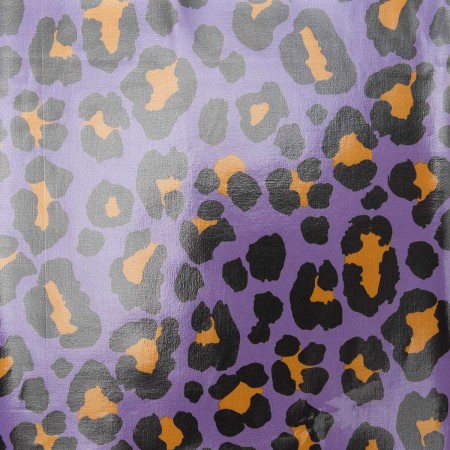 Toile cirée en coton Rico Design - Motif Léopard Violet - Vendu par 10 cm