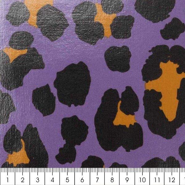 Toile cirée en coton Rico Design - Motif Léopard Violet - Vendu par 10 cm - Photo n°4
