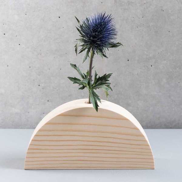 Demi-cercle en bois support vase - Petit Modèle - 18 x 9 x 5 cm - Photo n°3