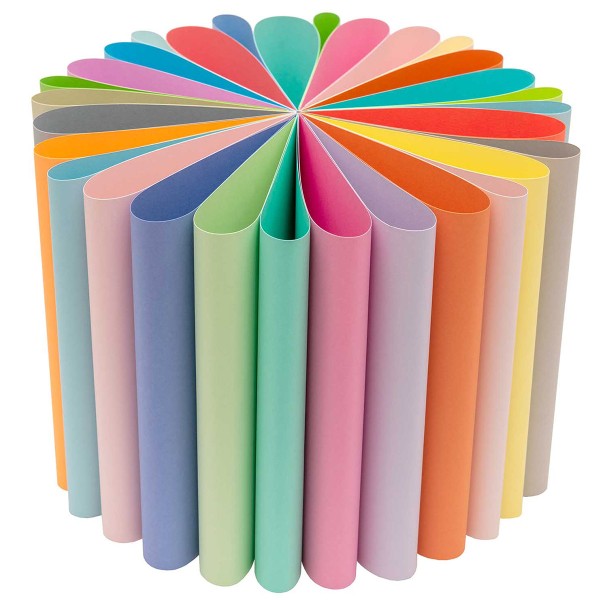 Bloc de papier scrapbooking Uni Rico Design - Couleurs Pastel - Format A4 -  30 feuilles - Bloc papier A4 - Creavea