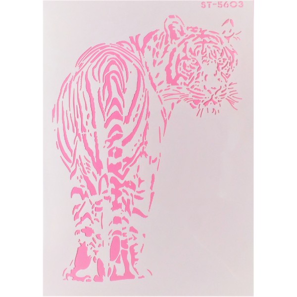 POCHOIR PLASTIQUE 30*21cm : tigre (01) - Photo n°1