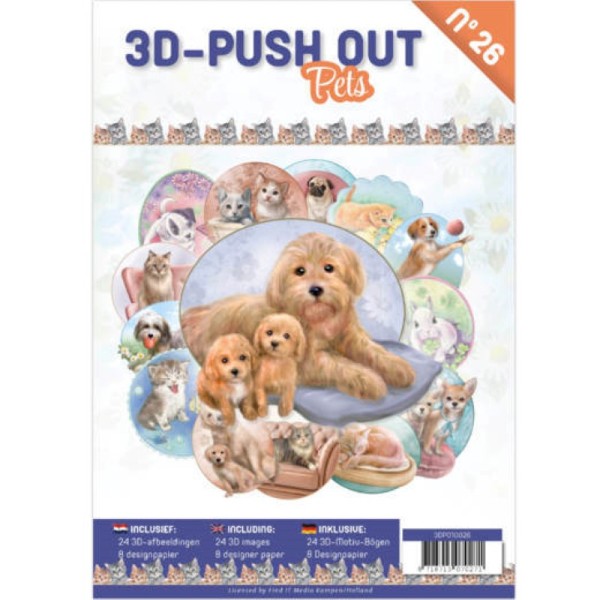 Carte 3D livre A4 prédécoupé - Chiens et chats 24 images + papiers - Photo n°1