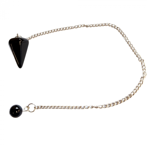 Mini pendule simple à facettes en obsidienne noire 2,3cm neuf - Photo n°1