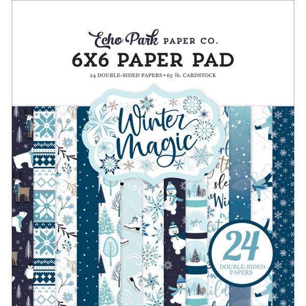 Papier scrapbooking Echo Park - Winter Magic - 15 x15 cm - 24 feuilles - Photo n°1