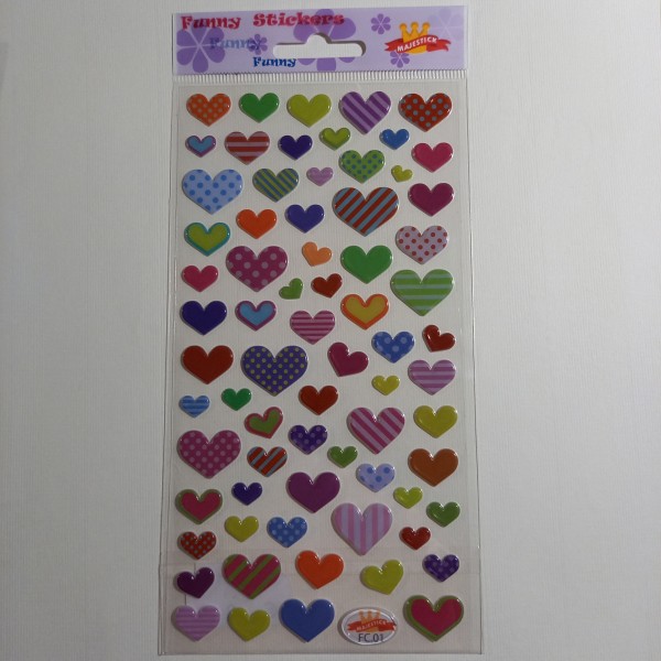 Gommettes stickers, des coeurs en couleurs... en épaisseur - Photo n°1