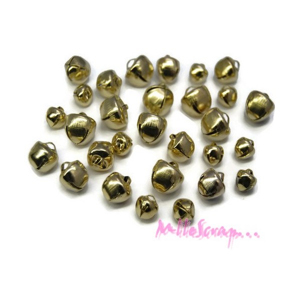Petites clochettes métal doré 3 tailles - 30 pièces - Photo n°1