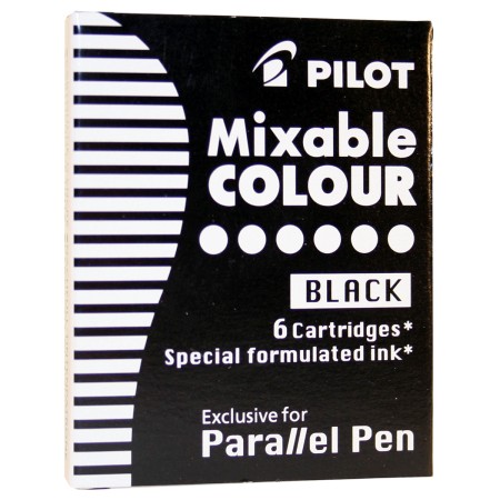 Cartouches d'encre Pilot pour Parallel Pen - Noir - 6 pcs