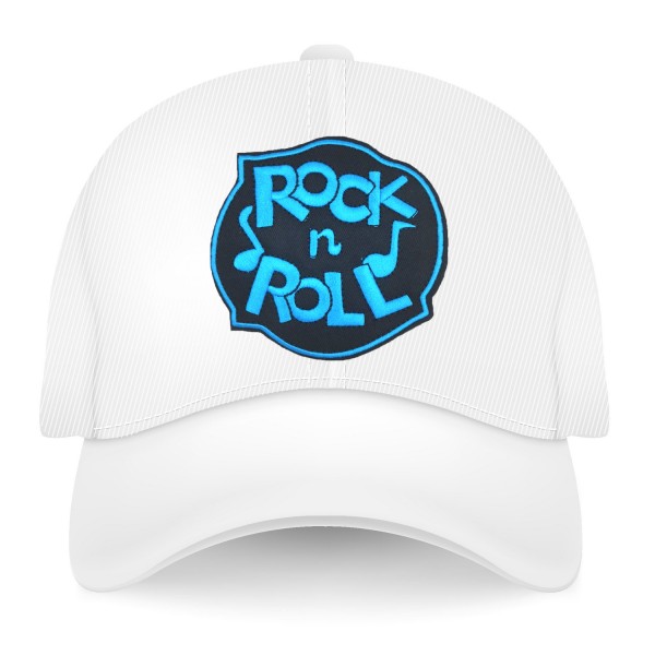 EcussonRock and Roll, patch thermocollant musique rock n roll bleu, 10 cm