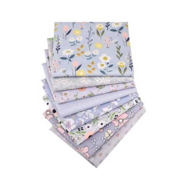 8 coupons tissu patchwork coton couture 40 x 50 cm FLEURI - Photo n°1