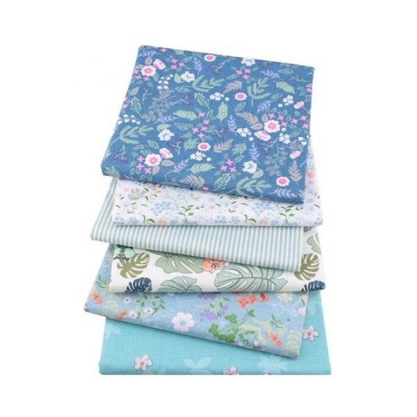 6 coupons tissu patchwork coton couture 40 x 50 cm TONS BLEU - Photo n°1
