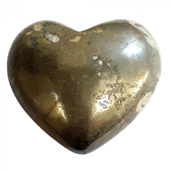 Gros coeur poli en pyrite 4,5 X 4cm - 90gr - Photo n°1