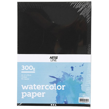 Papier aquarelle noir A4 - 300 g - 10 feuilles