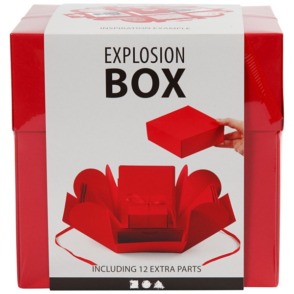 Boite à explosion - Rouge - 12 x 12 x 12 cm - Photo n°4