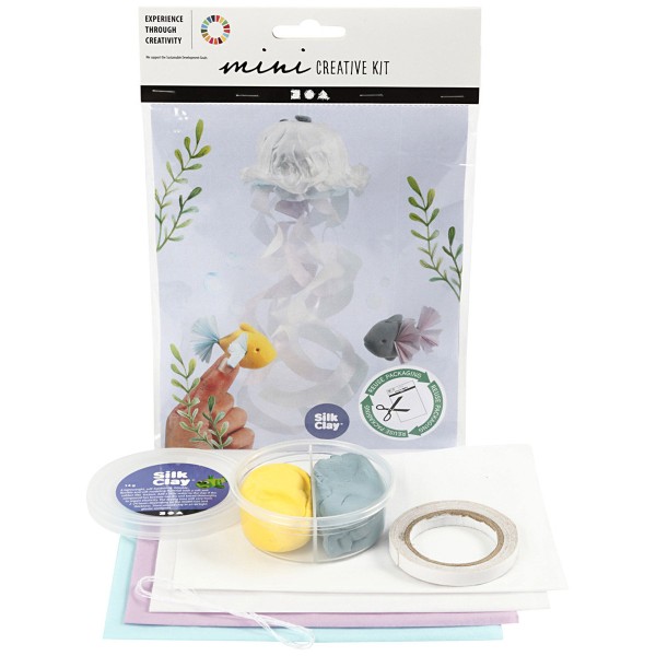 Mini kit créatif pour enfant spécial recyclage - Méduse et Poissons - Kit  activité manuelle - Creavea