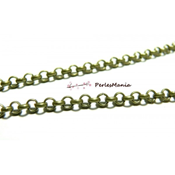PAX 5 mètres chaine maille rollo 2mm metal couleur BRONZE PCHS066 - Photo n°1