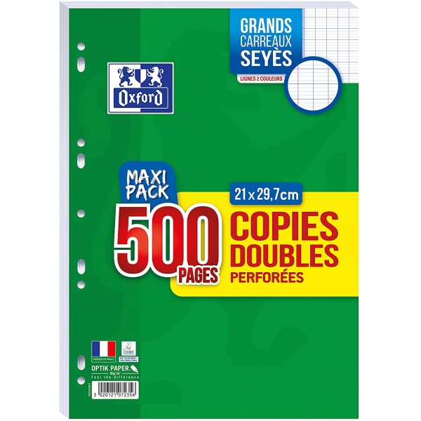 Copies doubles 21x29.7 - Séyès - Perforées - 500 pages - Photo n°1
