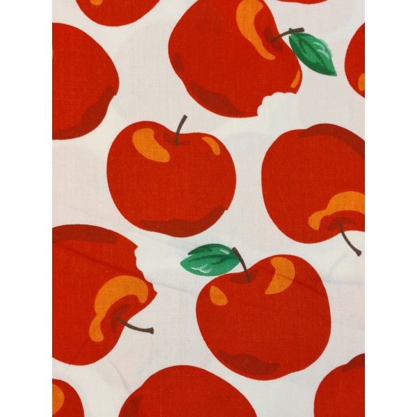 Coupon tissu - pomme rouge - coton - 50x40cm - Photo n°1