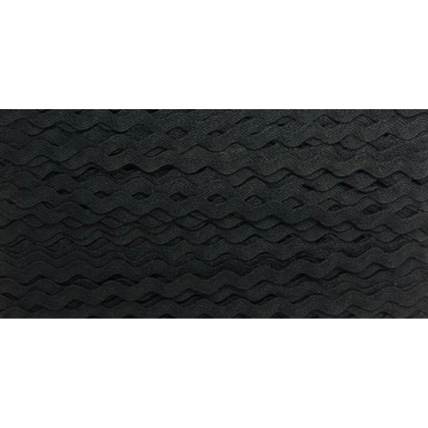 2M ruban croquet serpentine – noir - polycoton – 5mm – b19 - Photo n°1