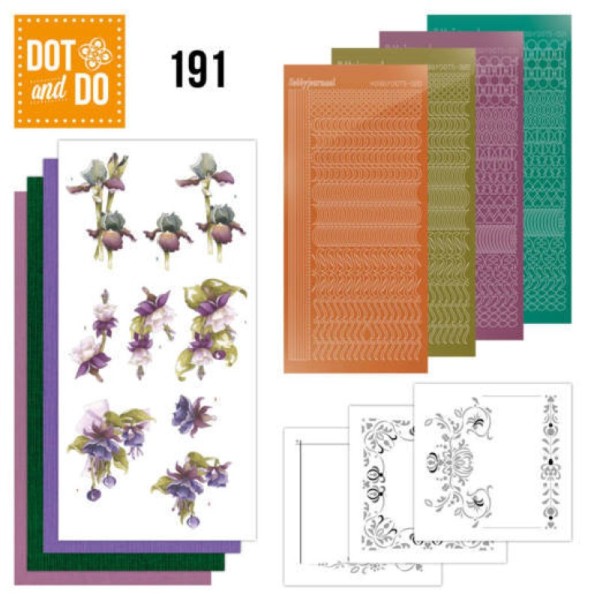 Dot and do 191 - kit Carte 3D - Fleurs violettes - Photo n°1
