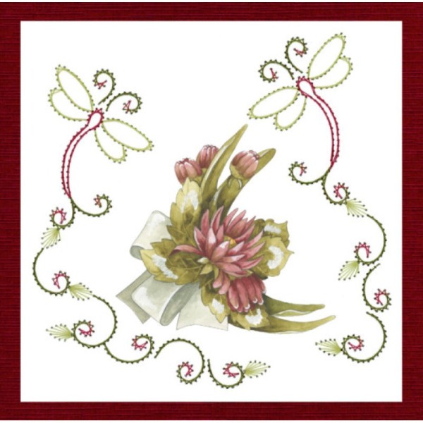 Stitch and do 146 - kit Carte 3D broderie - Fleurs rouges - Photo n°2