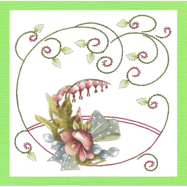 Stitch and do 146 - kit Carte 3D broderie - Fleurs rouges - Photo n°3
