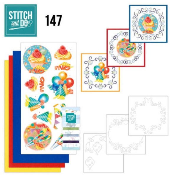 Stitch and do 147 - kit Carte 3D broderie - Joyeux anniversaire - Photo n°1