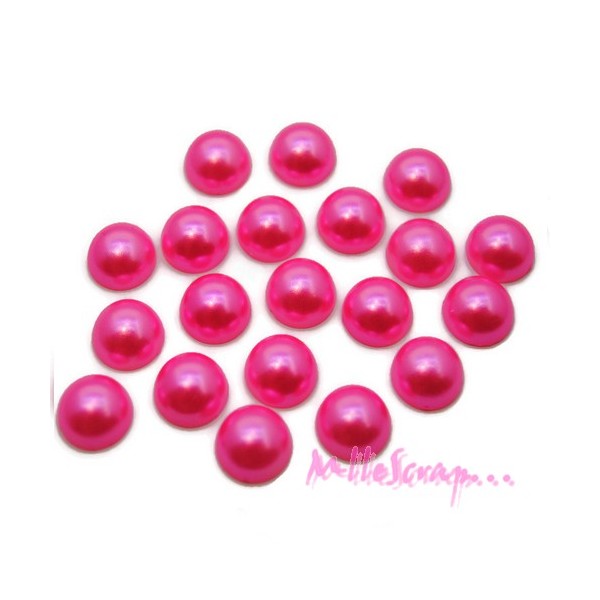 Cabochons demi-perles à coller 10 mm rose - 20 pièces - Photo n°1