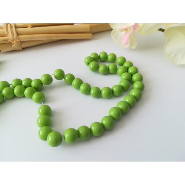 Perles en verre ronde 8 mm vert api x 20 - Photo n°1