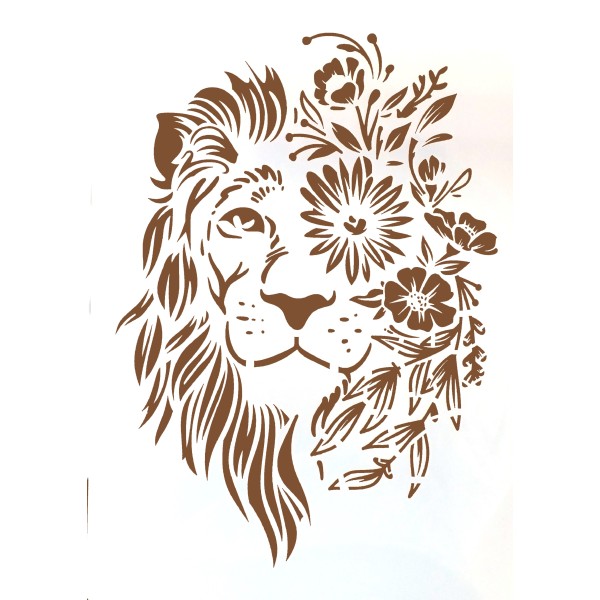 POCHOIR PLASTIQUE 30*21cm : lion (02) - Photo n°1