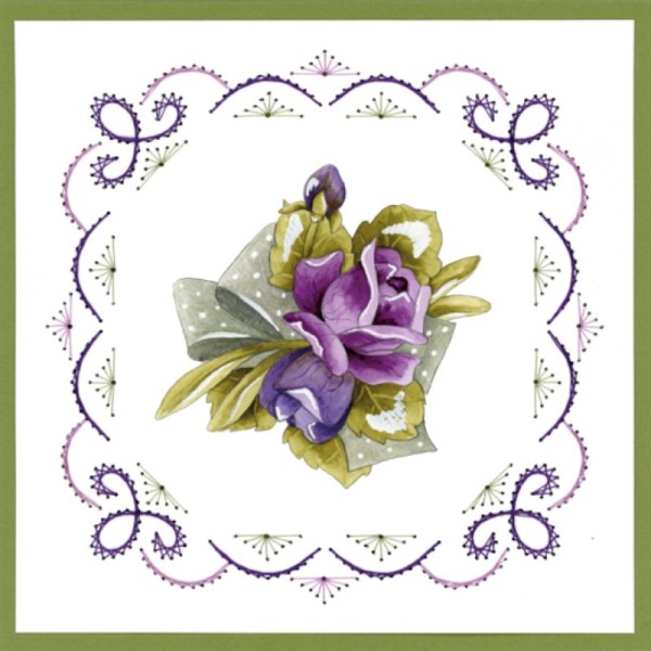 Stitch and do 149 - kit Carte 3D broderie - Roses romantiques - Photo n°2
