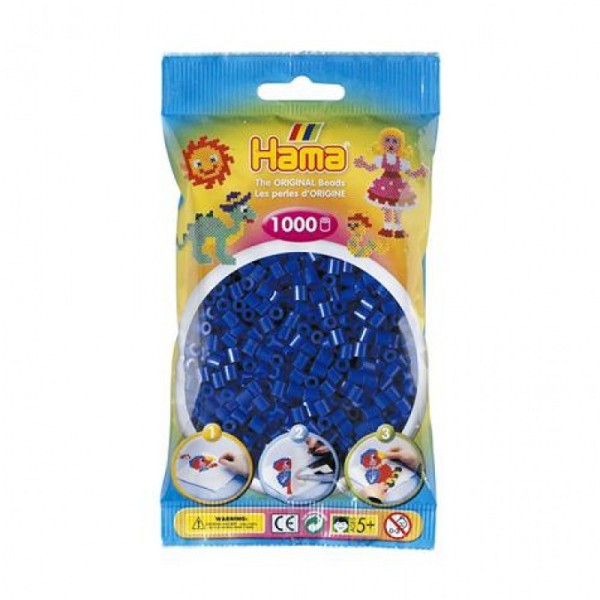 Perles à repasser midi, dans un sachet de 1000, bleu - Photo n°1