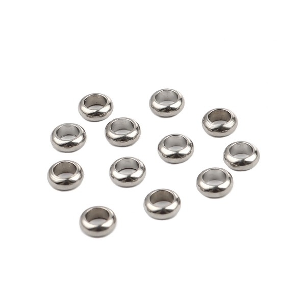 PS11657774 PAX: 20 perles Intercalaire Rondelle 5mm ACIER INOXYDABLE - Photo n°1