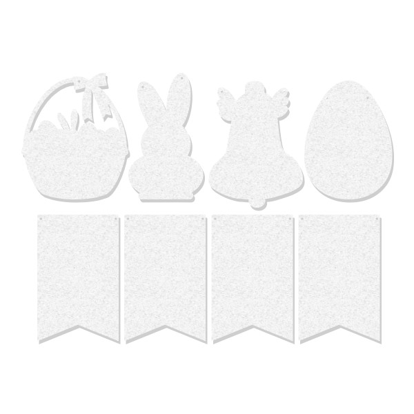 Guirlande de fanions en papier cartonné à décorer - Pâques - 8 pcs - Photo n°1