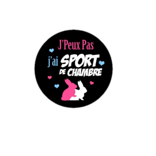 J'Peux Pas J'Ai Sport de Chambre 2 Cabochons en 18mm - Photo n°1