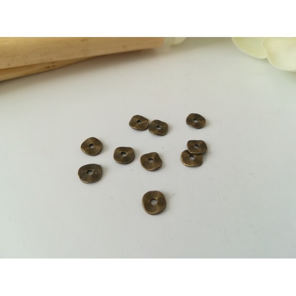 Perles métal intercalaire ondulées 6 mm bronze x 20 - Photo n°1