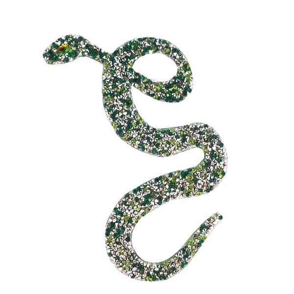 Ecusson strass serpent, patch thermocollant pour customisation vêtement 17 cm - Photo n°1