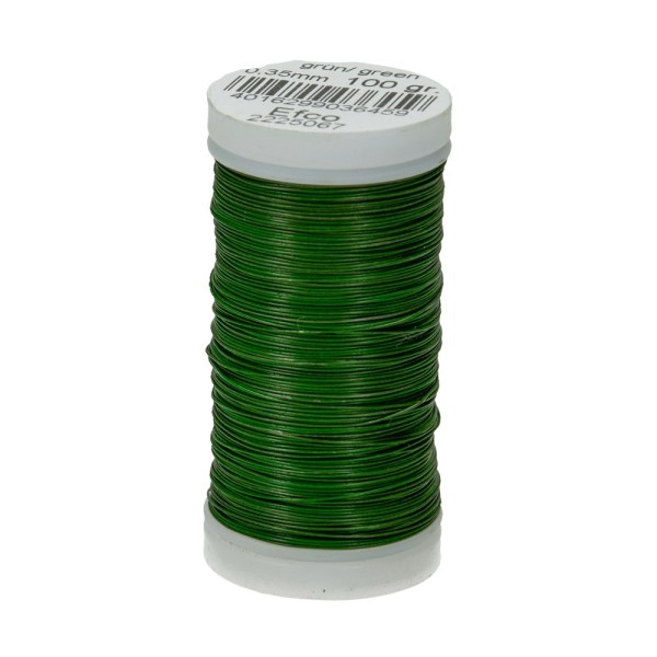 Rouleau de Fil pour lier, diamètre 0,35 mm, environ 120 m vert foncé - Photo n°1