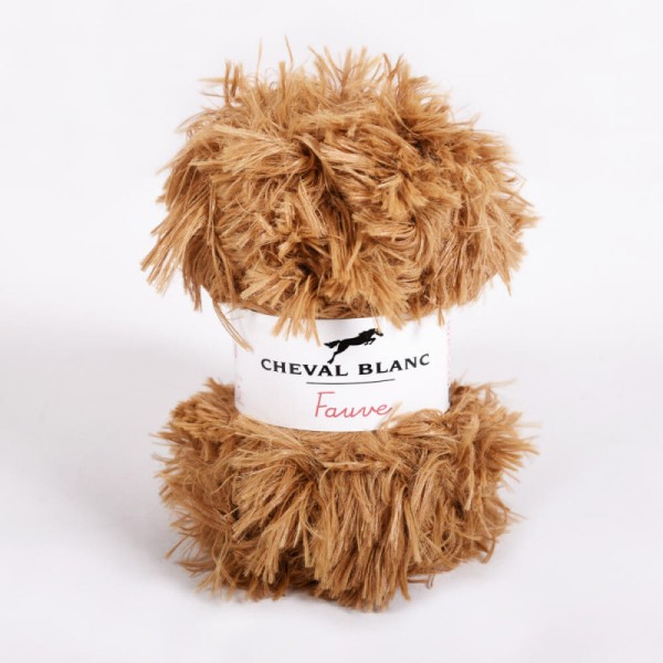 Laines Cheval Blanc - FAUVE fil à tricoter 100% polyester 50g - Fil fourrure - Photo n°2