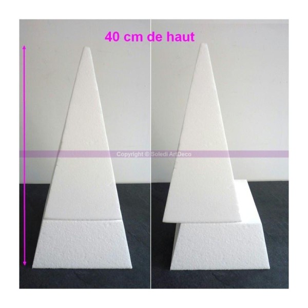 Pyramide 4 faces de 40 cm, polystyrène pro haute densité, 25 kg/ m3 - Photo n°1