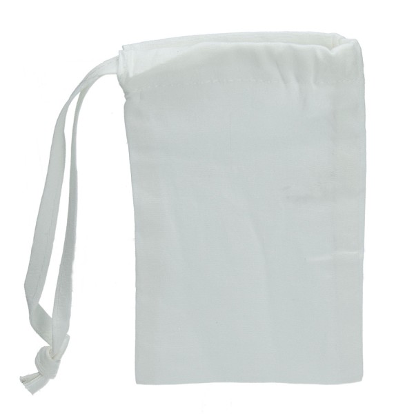 Petit Sac en coton blanc, 15 x 10 cm, pochon avec cordon de serrage, 105 g/m² - Photo n°1