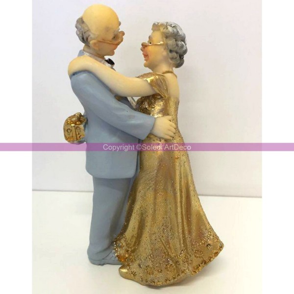 Couple Marié depuis 50 ans, Anniversaire de Mariage des Noces d'Or, 12.4x8x6cm - Photo n°2