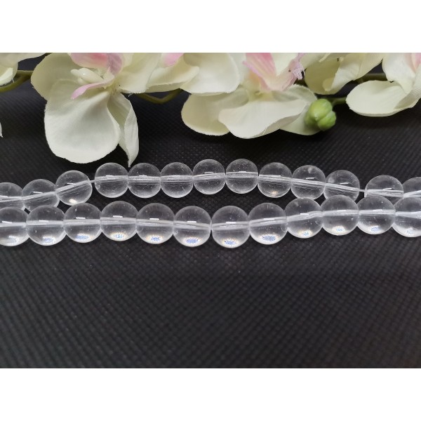 Perles en verre 10 mm transparente x 10 - Photo n°1