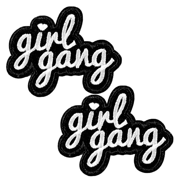 2 Patchs girl gang, écussons brodés gang de filles, 6,9 cm - Photo n°1